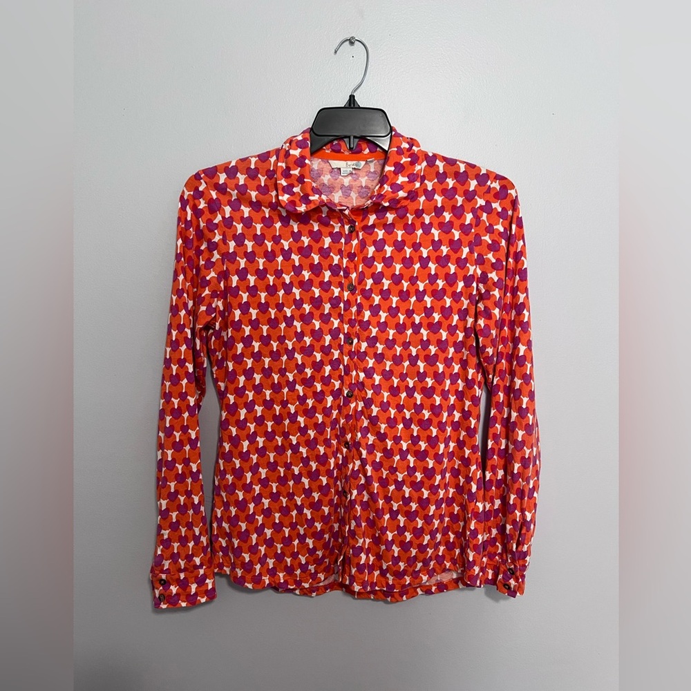Boden Red & Pink Geometric Button-Down Shirt